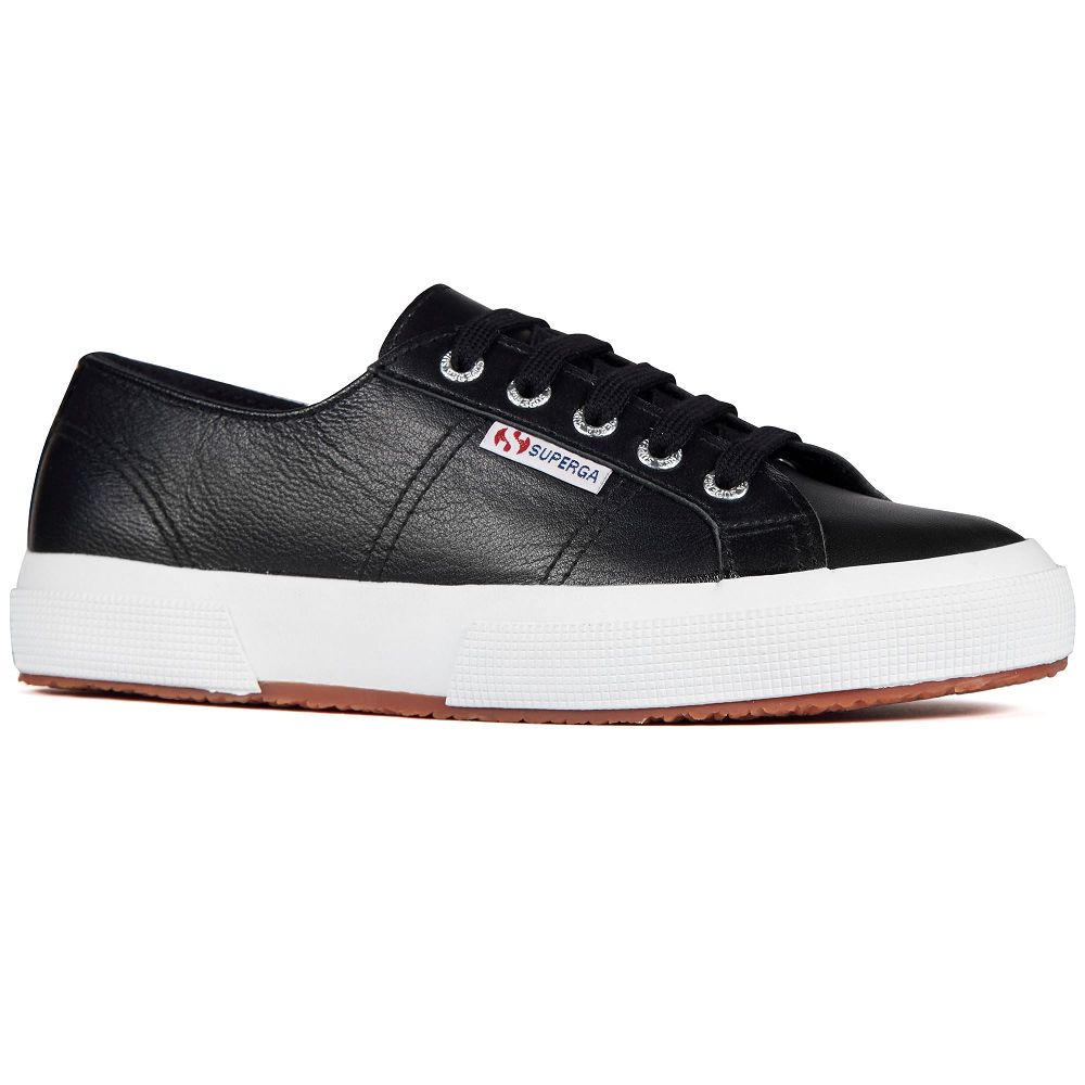 Superga 2750 Nappa Black Sneakers - Women's Sneakers USA | US6743398